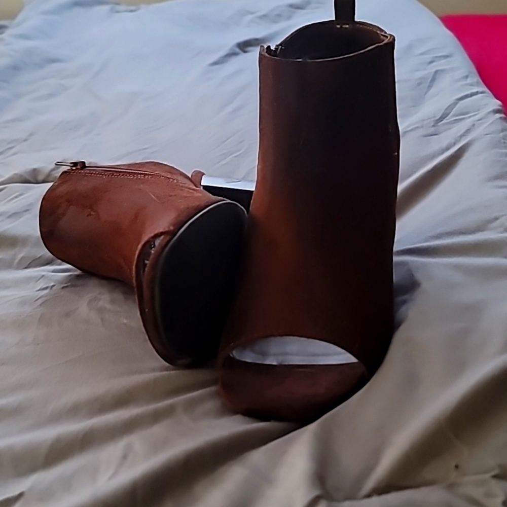 ANA heels burnt faux suede